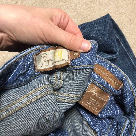 Paige laurel canyon flare jeans 28 6 vintage Rare ultra low rise - Picture 8 of 8